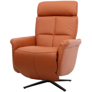 Mendler Relaxsessel HWC-L10 Leder 76 x 110 x 76 cm terracotta-braun drehbar