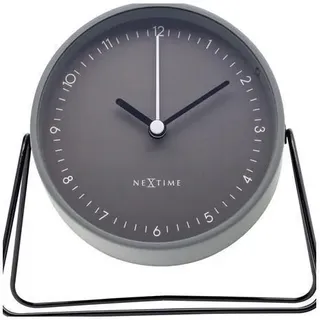 Leiser Tischwecker grau 14x13x7cm modernes Metall Design