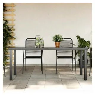 Gartentisch Esstisch Witterungsbeständig Gartenmöbel Tisch Balkontisch Terrassentisch Glas Aluminium Schwarz 190 x 90 x 74 cm