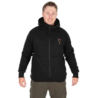 Fox International Collection Sherpa Reißverschlusspullover - Black / Orange - S