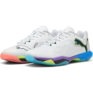 PUMA Vantage Nitro Game On, Größe:45 (UK 10.5), Farben:PUMA White-Glowing Red-Ultra Blue - Weiß