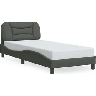 vidaXL Bettgestell ohne Matratze "Hvar" Dunkelgrau 80x200 cm Stoff - Grau