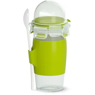 Emsa Clip & Go Yoghurtbecher grün/transparent 20,1 x 10,6 cm 0,45 l