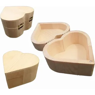 Playwood Holzbox Herzform, 10 cm - Weiß