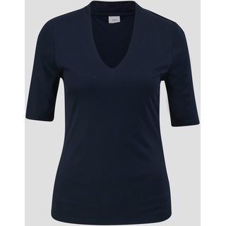 S.Oliver T-Shirt mit V-Ausschnitt, blau, 42