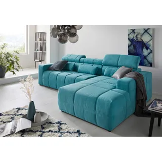 DOMO collection Ecksofa »Brandon große Ausführung B/T/H: 289/177/80 cm, auch in Leder und Cord«, mit Kopfteilverstellung, wahlweise Sitztiefenverstellung, L-Form