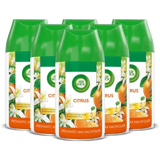 Air Wick Freshmatic Max – Nachfüller Set – Automatisches Raumspray – Raumduft Citrus – 6 x 250 ml Nachfüller