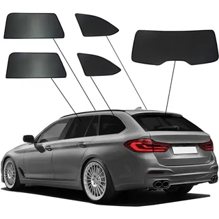 SunClip Sicht- & Sonnenschutz kompatibel mit BMW 5er G31 Touring 2017-2023, Schwarz
