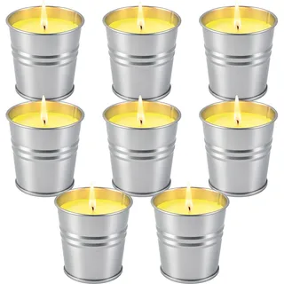Citronella Kerze Outdoor Groß, 8 Stück 2.5oz Natürliche Sojawachs Kerzen Frischer Duft Citronella Teelichter,Anti Mücken Kerze für Camping Garten Picknicks Lang Anhaltende Brenndauer Rauchfrei