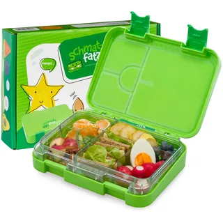 schmatzfatz Junior Brotdose für Kinder mit Fächern, Bunte, Unterteilt & Auslaufsicher, BPA-Freie Lunchbox für Kita, Bento Box, Sichere Vesperdose