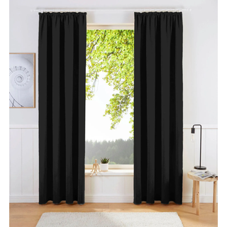 Vorhang OTTO HOME "SOLA" Gr. 1, schwarz, B:130cm H:145cm, Polyester, Polyester, Gardinen, Vorhang, Breite:130 cm, 1 Schal, einfarbig, Verdunkelung, Topseller