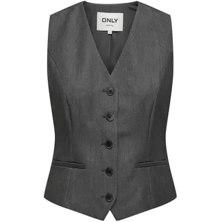 ONLY Damen Weste ONLIris-Hattie Anzugsweste Büro Business Damenweste einreihig 15331287 Dark Grey Melange 40