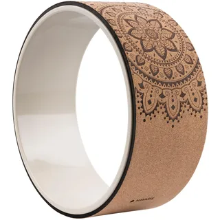 Navaris Yoga Wheel aus Kork Ø 33 cm - Kreis Stretching Muskel Wirbelsäule - Fitnessgeräte Rücken - Unterstützung belastbar bis 150 kg - Beige