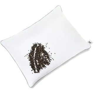 NATURECA Buchweizen Kissen Kopfkissen 30 x 40 cm mit Bio Buchweizenschalen mit Baumwolle Bezug, orthopädisches Nackenkissen, Buchweizenkissen für Kinder und Erwachsene geeignet