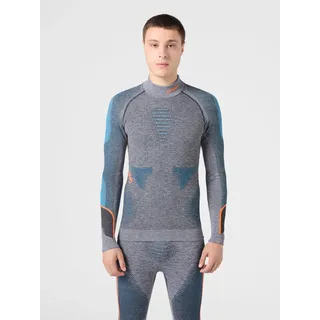Uyn U100053 AMBITYON UW LG_SL. Melange Turtleneck T-Shirt Men's Melange Schwarz/Atlantik/Glänzendes Orange XXL