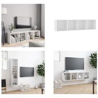 vidaXL Bücherregal/TV Schrank Weiß 143×30×36 cm - Bücherschrank - Bücherschränke - Wandregal - Wandregale - Weiß