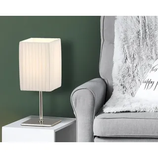 Kleine LED Tischleuchte, Jugendzimmer Nachttischlampen mit Plissee Lampenschirm