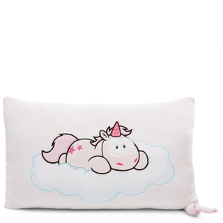 NICI Theodor Soft 43 x 25cm, Weiches Plüsch, Flauschiges Kuscheltierkissen Einhorn für Mädchen, Jungen & Babys, Rechteckiges Stofftierkissen, 43 x 25cm - 49489