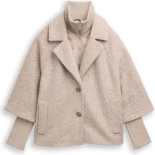 Tom Tailor 1046602 Boucle Jacke im 2-in-1-Look - Beige XL