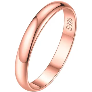 ChicSilver Rosegold Mädchen Bandring in Größe 48 Rosegold Stapelring Fingerring Trendiger Midi Fingerring mit Geschenkebox für Damen mädchen