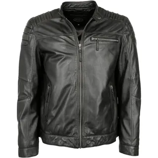 Bikerjacke JCC "Lederjacke 3102127", Herren, Gr. 58, schwarz, Obermaterial: 100% Lammnappaleder LANA. Futter: 100% Baumwolle CO., Jacken Bikerjacke