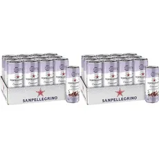 Sanpellegrino San Pellegrino Creazioni Granatapfel & Schwarze Johannisbeere Kalorienarme Limonade 33 Kalorien pro Dose 24er Pack (12 x 330ml) Einweg-Dosen