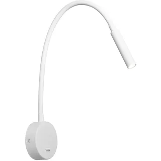 DAWALIGHT Bettleuchte Schwanenhals Lampe Weiss, Leseleuchte Wand LED 3W 3000K Warmweiß Wandleseleuchte Schlafzimmer, Leselampe Wand mit Schalter, Aluminium