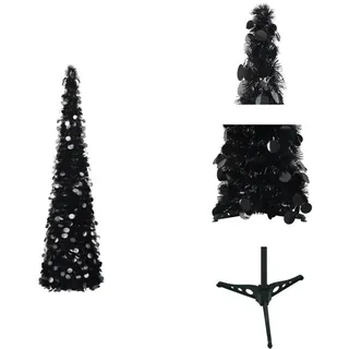 vidaXL Künstlicher Pop-Up-Weihnachtsbaum Schwarz 150 cm PET - Weihnachtsbäume - Schwarz
