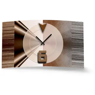 Dixtime Abstrakt braun Designer Wanduhr modernes Wanduhren Design leise kein ticken 3D-0327