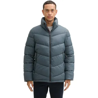 TOM TAILOR Herren Pufferjacke mit verstaubarer Kapuze,27604 - Stormy Blue, L