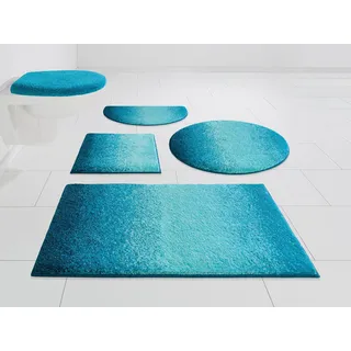 Badematte GRUND "Mistral" Gr. 3, blau (türkis), H:20mm, Kunstfaser, Badematten, Badematte, meliertes Design, Ombré-Look, auch als 3 teiliges Set, Made in Europe
