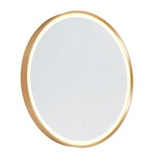 Runder Badezimmerspiegel Gold inkl. LED mit Touch Dimmer - Miral
