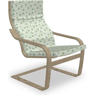 ABAKUHAUS Blatt Poäng Sessel Polster, Ivy Green Leaves, Sitzkissen mit Stuhlkissen mit Hakenschlaufe und Reißverschluss, Grün Braun - Grün