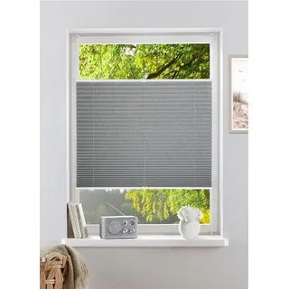 Plissee OTTO HOME "Willa" Gr. 15, grau, B:30cm H:130cm, Obermaterial: 100% Polyester, Plissees, Plissee, NEUHEIT in Leinenoptik, Klemmfix, für Fenster & Tür, Verdunkelung, Topseller