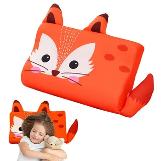 Hojalis Schlummerkids Kissen, Calmly Kinderkissen 45X27cm, Hautfreundlich Kinderkopfkissen Mit Kopfkissenbezug, Kawaii Tiere Kissen, Kinder Kopfkissen für weiche Träume ab 2 3 4 5 Jahre