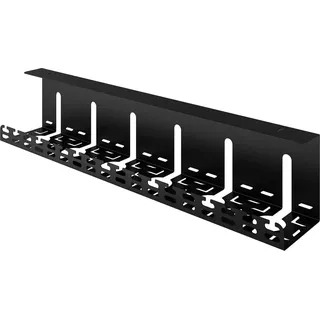 Stalflex Kabelmanagement Schreibtisch Organizer 600x120x100mm, Schwarz, Metall - Schwarz