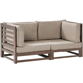 Beliani Gartensofa Trani Taupe 75x150x72