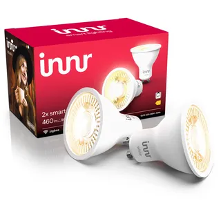 Innr GU10 Zigbee Smart Lampe, funktioniert mit Hue* und Alexa (Bridge erforderlich), Warmweiß, GU10 LED Spots dimmbar, Smart Home Lampe, 460lm, 2-Pack