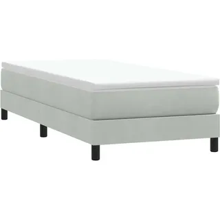 vidaXL Boxspringbett ohne Matratze Hellgrau 100x220 cm Samt - Grau