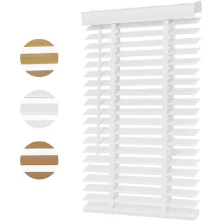 Sekey Holz-Jalousie 80 x 130 cm Weiß