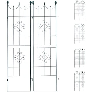 Relaxdays Rankgitter Metall dunkelgrün rechteckig 50,0 x 180,0 cm, 2 St.