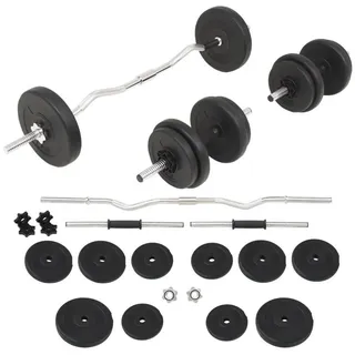 vidaXL Langhantel- und Kurzhantel-Set 30 kg