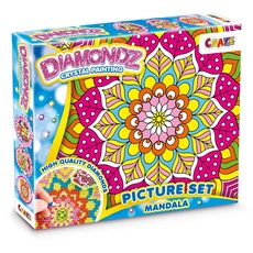 Bild von DIAMONDZ MANDALA - Diamond Painting Kinder Mandala Set, DIY Diamant Malerei Bastelset, Mosaikherstellung für Kinder mit Zubehör 36x27cm