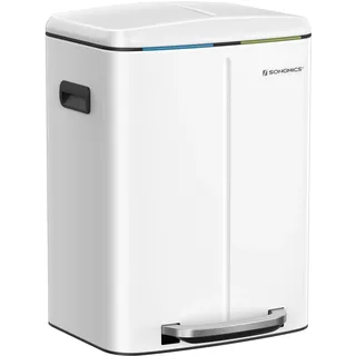 Songmics Mülleimer 2 x 20 l Weiß