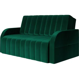 Schlafsessel Sofa mit Schlaffunktion Gästebett Klappsofa mit Bettfunktion mit Bettkasten Couch Sofagarnitur Salon Jugendzimmer - 141 x 90 x 104 cm - MONTANA 120 (Dunkelgrün - Kronos 19) - dunkelgrün