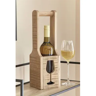 Flaschenhalter "Wein" aus recyceltem Holz, Flaschenständer, Weinflaschenhalter, Weinflaschenträger