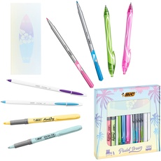 Bild Schreibwaren Set: 4 Kugelschreiber, 4 Fineliner pastell, 3 Tintenroller, 1 Notizblock & 4 Pastell Marker, Pastel Dream