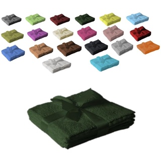 EXKLUSIV HEIMTEXTIL Seiftuch 4er Set 30 x 30 cm Dunkelgrün