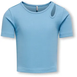 KIDS ONLY Kurzarmshirt »KOGNESSA S/S CUT OUT TOP BOX JRS NOOS«, blau