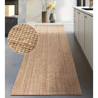 Teppich MY HOME "Avot Juteteppich", beige (natur gold), B:80cm H:10mm L:200cm, Jute, Teppiche, Teppich, 100% Jutefaser, Läufer, Esszimmer, Wohnzimmer, Skandi, Topseller